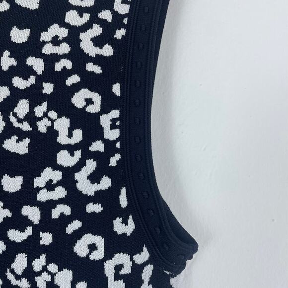 Rebecca Taylor A-Line Fit and Flare animal print black and white size large midi - Picture 4 of 12